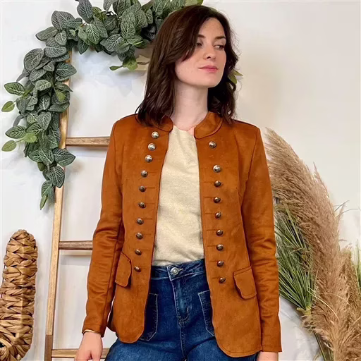 K068- Blazer Suédine Officier (T36-T44) (rouille) – Image 2