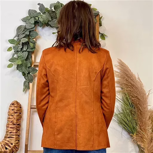 K068- Blazer Suédine Officier (T36-T44) (rouille) – Image 4