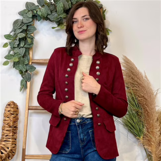 Blazer Suédine Officier (T36-T44) 🇮🇹 (bordeaux)