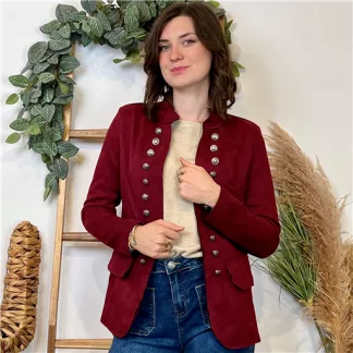 Blazer Suédine Officier (T36-T44) 🇮🇹 (bordeaux)