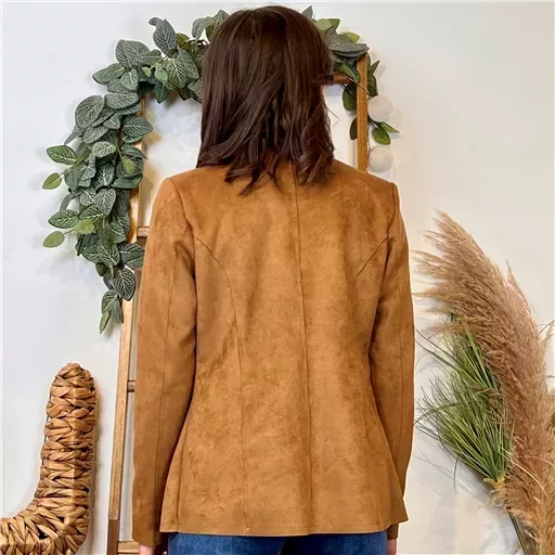 K068- Blazer Suédine Officier (T36-T44) 🇮🇹 (camel) – Image 4