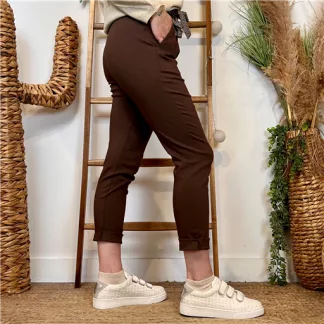 Pantalon Stretch (T36-T50) 🇮🇹 (marron)