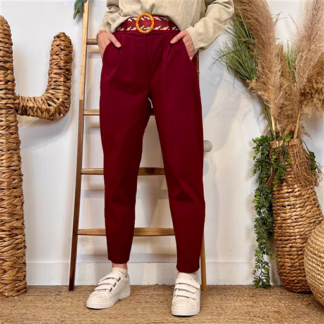 Pantalon coupe fuseau (TU) 🇮🇹 (bordeaux)
