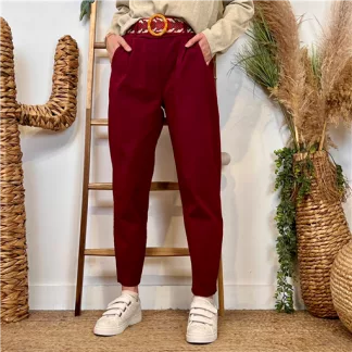 Pantalon coupe fuseau (TU) 🇮🇹 (bordeaux)