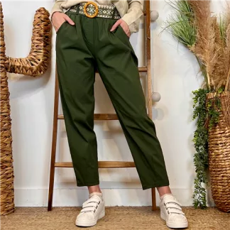 Pantalon coupe fuseau (TU) 🇮🇹 (kaki)