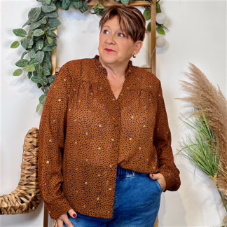 Chemisier voilage By.one (T40-T48) (camel)