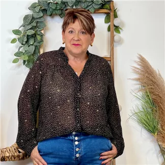 Chemisier voilage By.one (T40-T48) (marine)