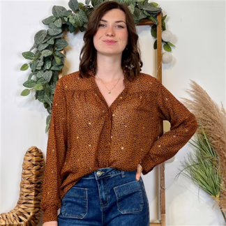 Chemisier voilage By.one (T36-T38) (camel)