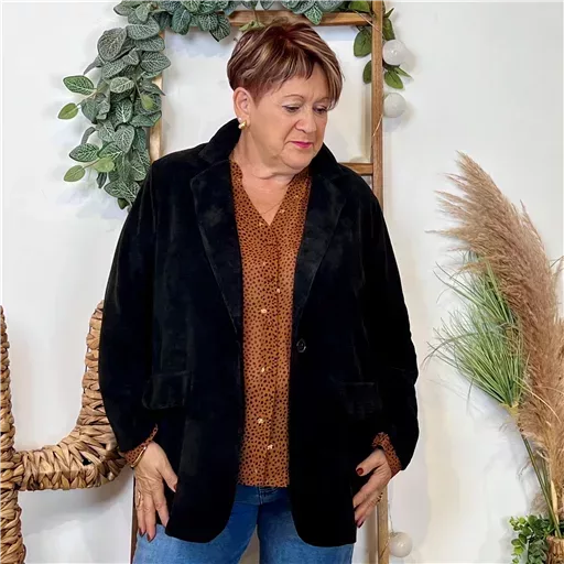 Z111- Veste en velours (Gt) 🇮🇹 (noir) – Image 3