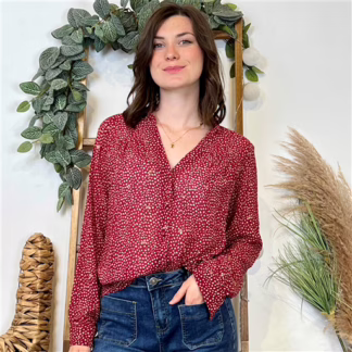 Chemisier voilage By.one (T36-T38) (bordeaux)