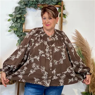 Chemise Brodée By One (T40-T48) (marron)