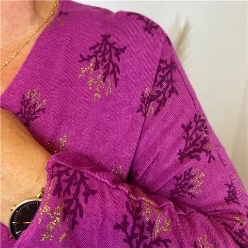 Z128. Pull imprimé "Coraux" (GT) 🇮🇹 (fuchsia) – Image 6