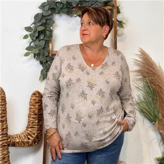 Pull imprimé "Coraux" (GT) 🇮🇹 (beige)