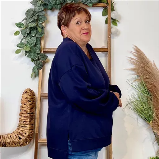 Z120- Sweat uni C’Mélodie (Gt) 🇮🇹 (marine) – Image 4