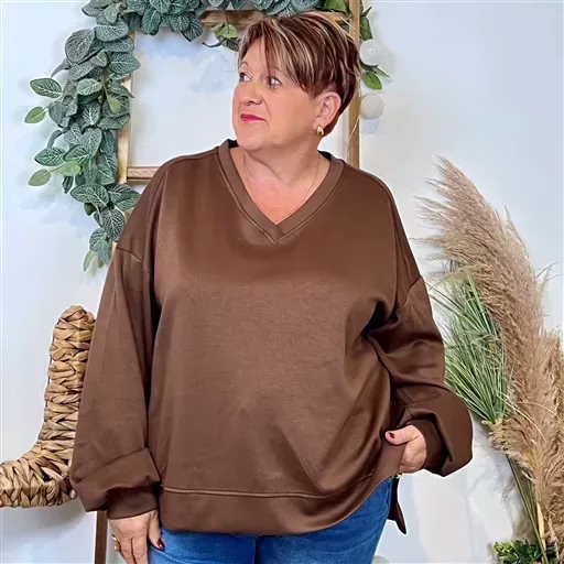Z120- Sweat uni C’Mélodie (Gt) 🇮🇹 (marron) – Image 3