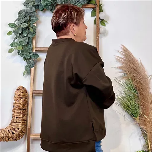 Z120- Sweat uni C’Mélodie (Gt) 🇮🇹 (marron) – Image 3