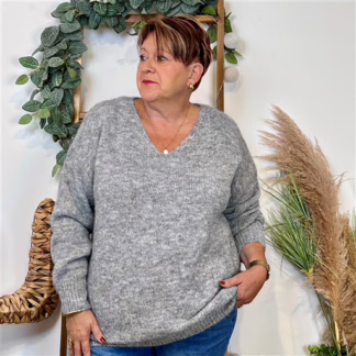 Pull Christy Grande Taille (gris)