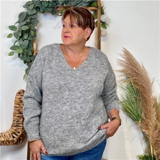 Pull Christy Grande Taille (gris)