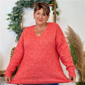 Pull Christy Grande Taille (corail)