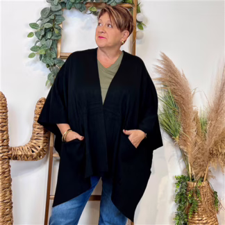 Gilet Oversize uni (Gt) (noir)