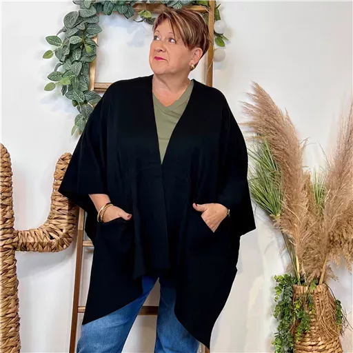 Gilet Oversize uni (Gt) (noir)