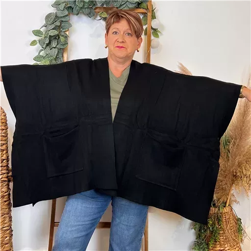 Z105 Gilet Oversize uni (Gt) (noir) – Image 3