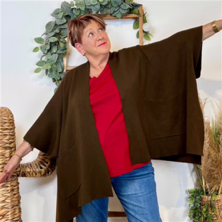 Gilet Oversize uni (Gt) (marron)