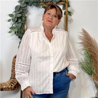 Chemise Brodée By One (T40-T48) (blanc)