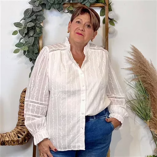 Chemise Brodée By One (T40-T48) (blanc)