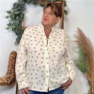 Chemise Brodée By One (T40-T48) (ecru)