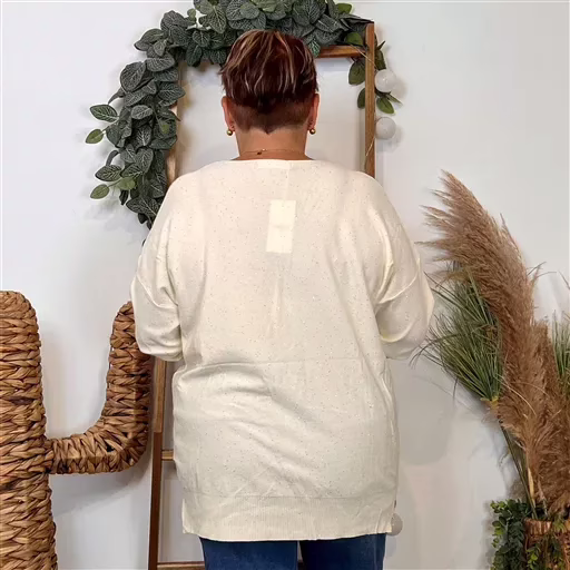Z118- Pull Christy Pailleté Grande Taille (ecru) – Image 5
