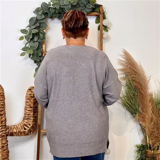Z118- Pull Christy Pailleté Grande Taille (gris) – Image 5
