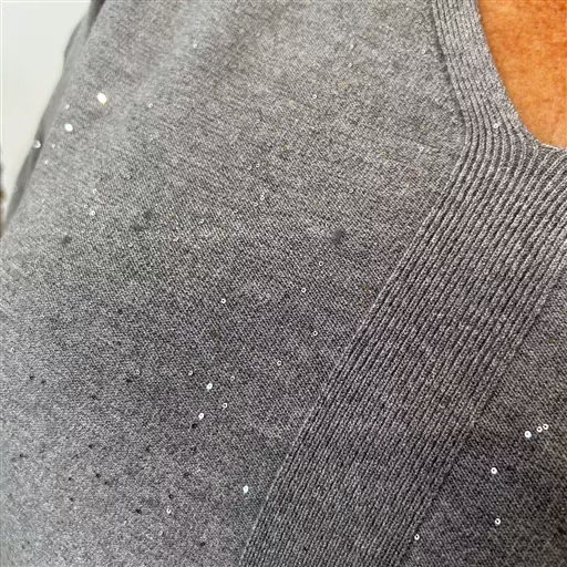 Z118- Pull Christy Pailleté Grande Taille (gris) – Image 3