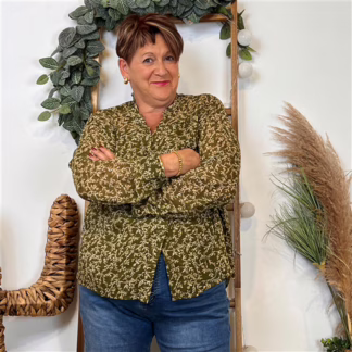 Chemisier voilage By.one (T40-T48) (kaki)