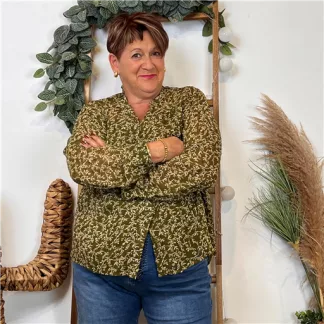 Chemisier voilage By.one (T40-T48) (kaki)