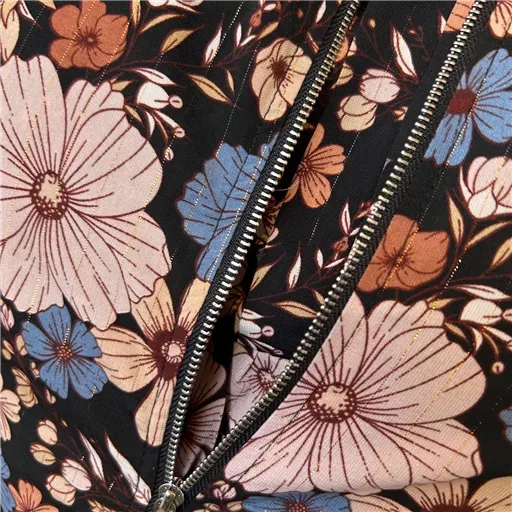 K103- Bomber By One imprimé Floral (T40-T48) (noir) – Image 7