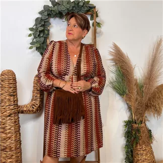 Robe Maëlle macramé (T40-T48) (marron)