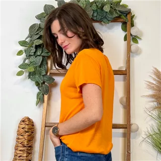 T-shirt uni Lin/Viscose 🇮🇹 (orange)