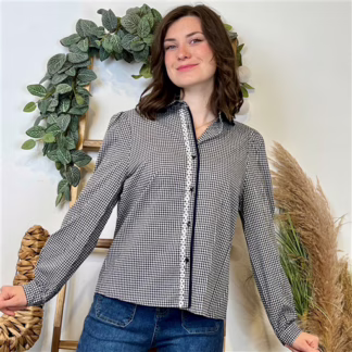 Chemise "Cerise Blue" Vichy (T36-T40) (marine)