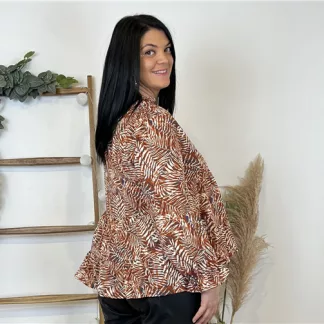 Blouse By.One “Jolies Formes” (T40-T48) (marron)