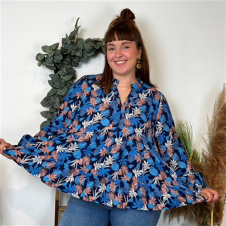 Blouse By One "Tropical" (T40-T48) (marine)