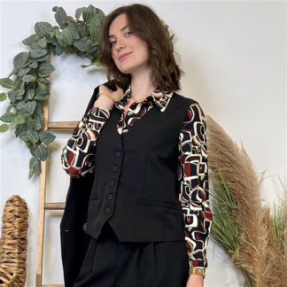 Gilet de costume court "So Sweet" (T36-T40) (noir)