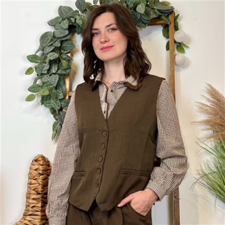 Gilet de costume court "So Sweet" (T36-T40) (marron)