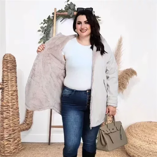 Z174- Doudoune Fourrée réversible (ecru) – Image 6