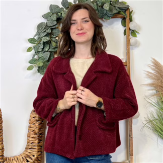 Veste courte chevron (Tu) 🇮🇹 (bordeaux)