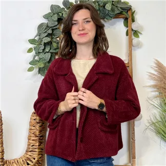 Veste courte chevron (Tu) 🇮🇹 (bordeaux)