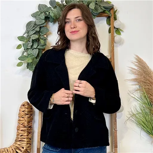 Veste courte chevron (Tu) 🇮🇹 (noir)