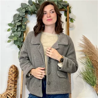 Veste courte chevron (Tu) 🇮🇹 (gris)