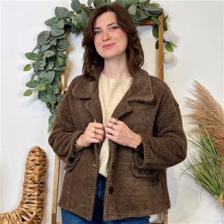 Veste courte chevron (Tu) 🇮🇹 (marron)