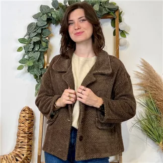 Veste courte chevron (Tu) 🇮🇹 (marron)